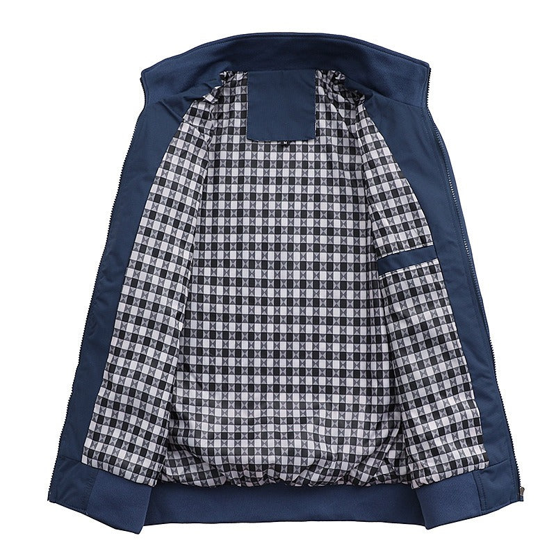 Men Solid Color Zipper Jackets Stand Collar Casual Outwear Tops Coat Jacket | S1268
