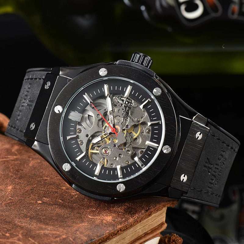 Orologi da uomo, cinturino in silicone, orologio meccanico traforato alla moda | HBJX