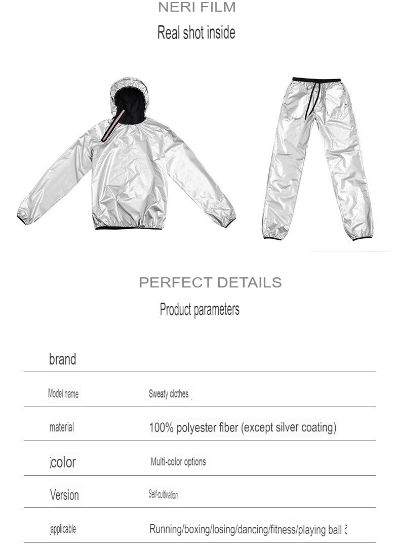 Men's Running Pullover Two-Piece Set Weight Loss Control Body Fat Sauna Sweat Suit | YJ9681
