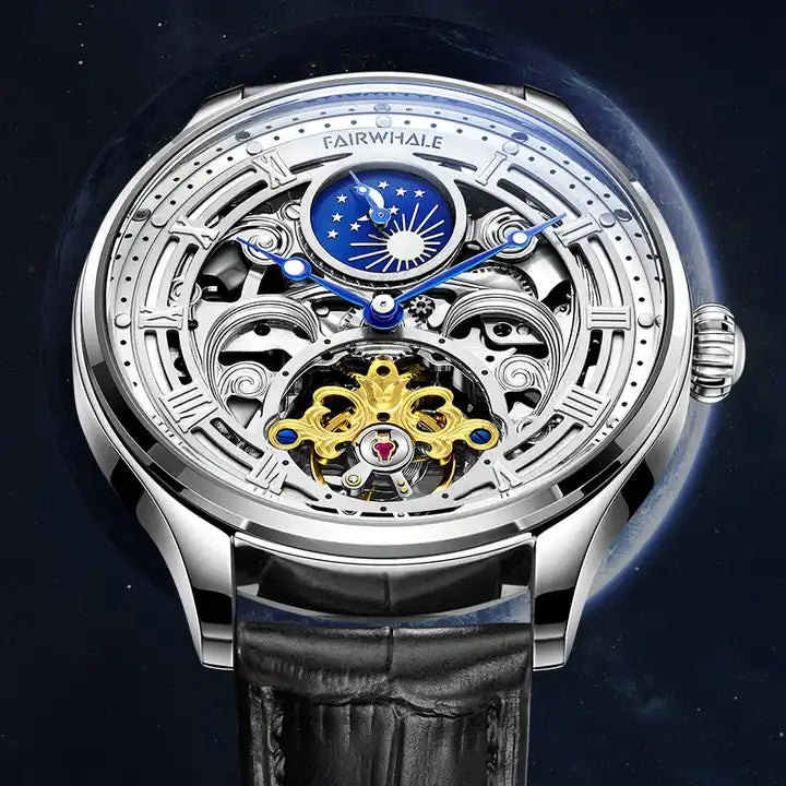 Orologio da polso automatico di lusso meccanico da uomo in acciaio inossidabile impermeabile | J117