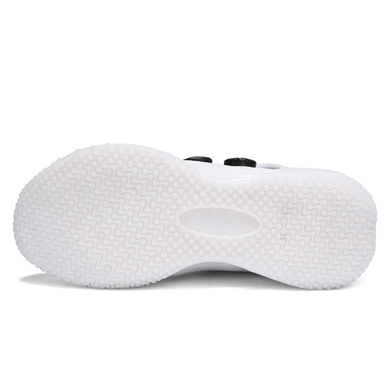 Baskets d'extérieur unisexes respirantes à boucle rotative, chaussures de sport décontractées, de course, de mode, blanc cassé | 8826