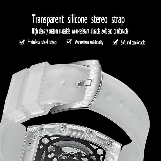 Orologi da uomo di lusso Orologio meccanico automatico a forma di barile trasparente | K-2015A