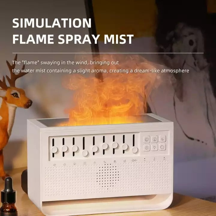 New Fancy Design 200ml Baby Care Sleeping Simulation 3d Fire Lamp Flame White Noise USB Music Essential Oil Diffuser | VR-WN03