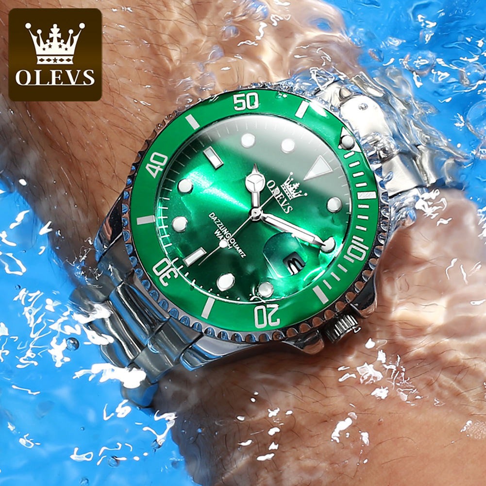 Men's Premium Stainless Steel Band Quartz Watch with Calendar Fashion Wristwatch | OLEVS5885