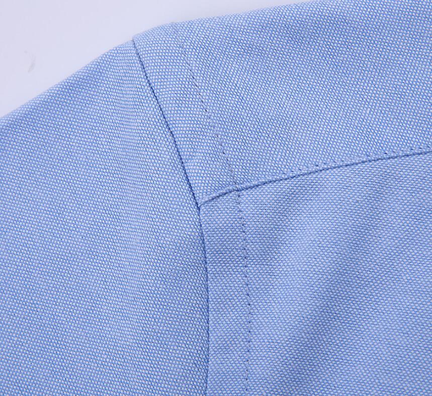 Camicia casual da uomo in Oxford filato tinta unita a maniche lunghe, abbigliamento autunnale | NJF