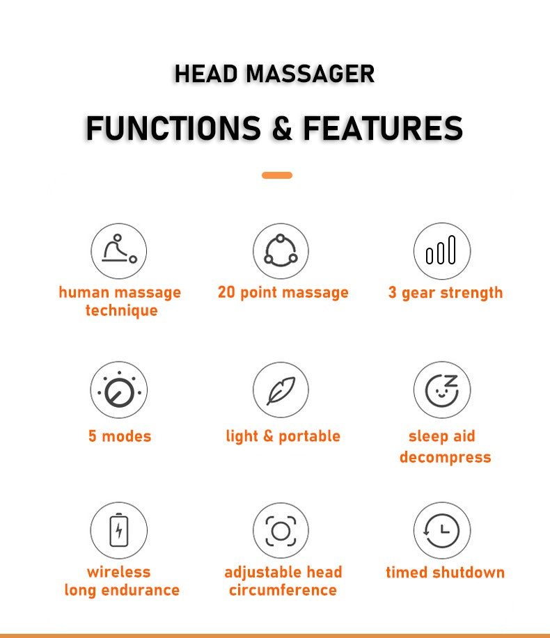 Appareil de massage intelligent pour le cuir chevelu et la tête, appareil de relaxation pour tout le corps, soulage la fatigue, appareil de massage électrique pour le cuir chevelu Octopus | MZ-HM156