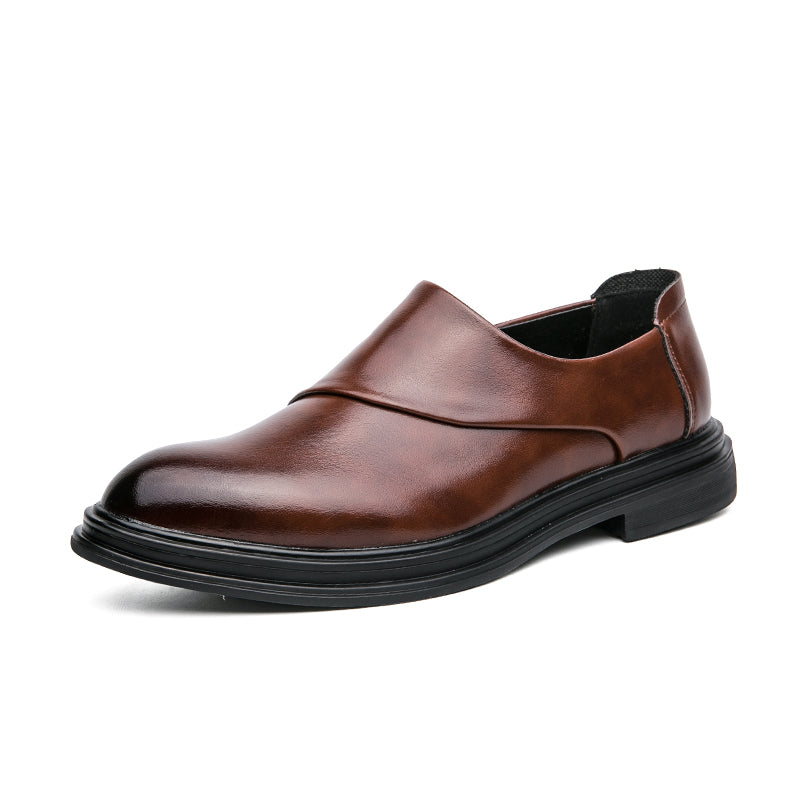 Mocassins d'affaires à bout pointu pour hommes avec fermeture à glissière, chaussures habillées élégantes et élégantes | 7823