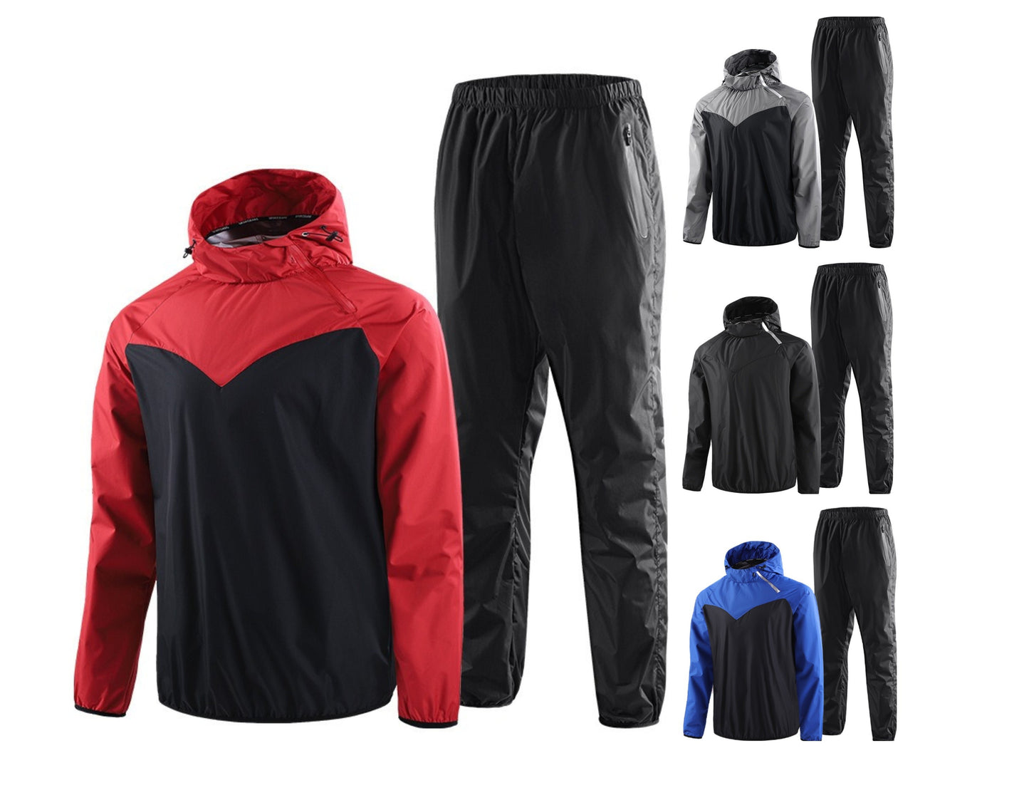 Men's Running Pullover Two-Piece Set Weight Loss Control Body Fat Sauna Sweat Suit | YJ9681