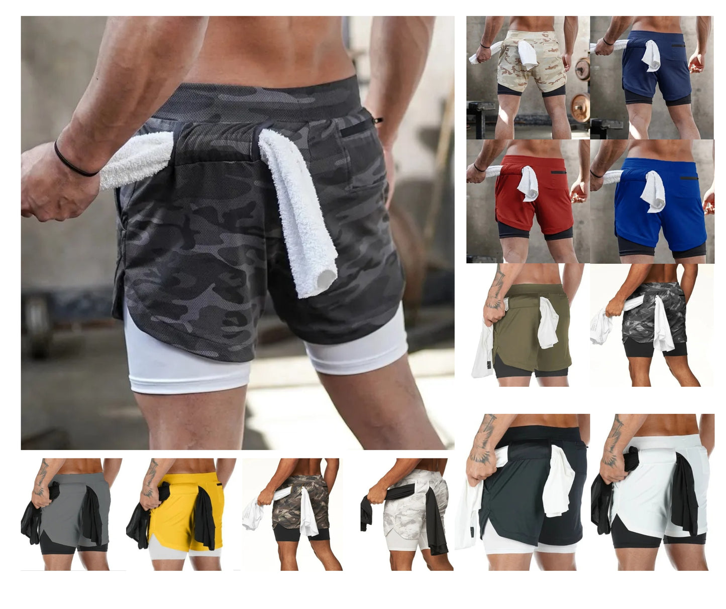 Pantaloncini sportivi corti comodi da uomo con tasche, pantaloncini casual elastici | DK-858