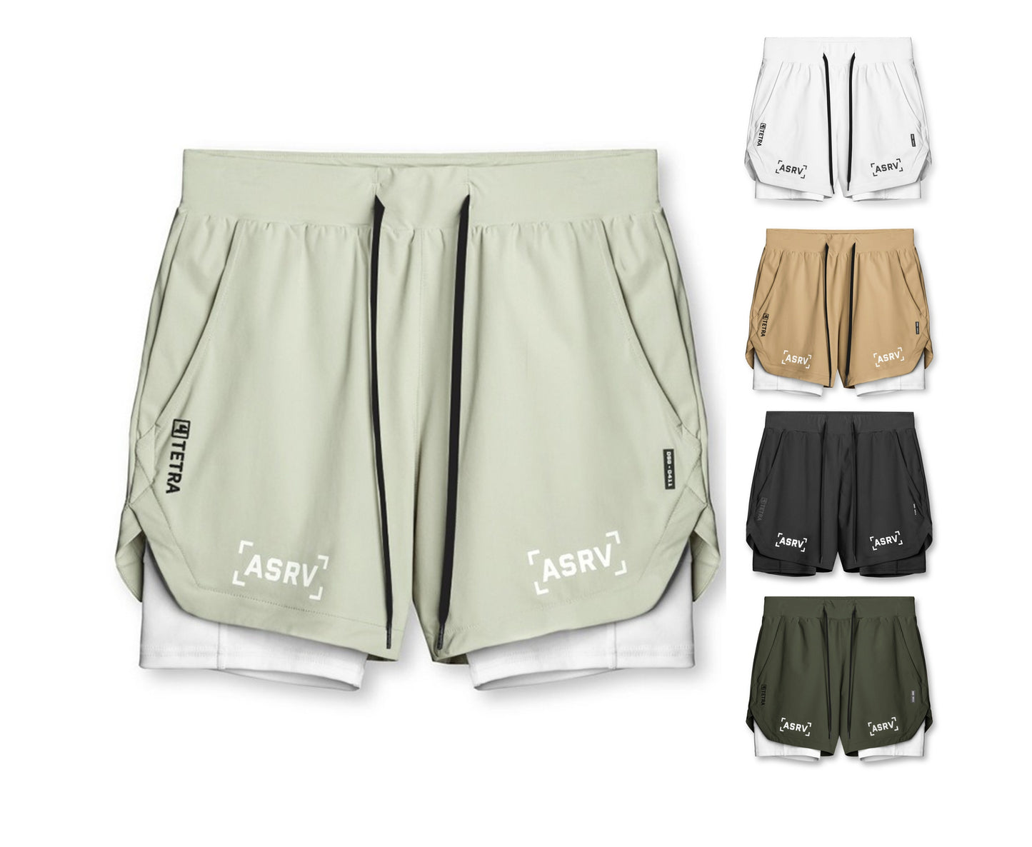 New Double Deck Running Shorts Fitness Workout Bermuda Quick Dry Short Pants Bottoms | K-55