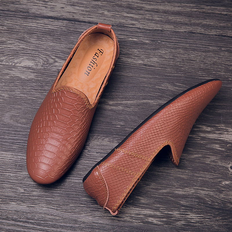 Scarpe da guida con mocassini in pelle da uomo, casual, alla moda, stile britannico | 699