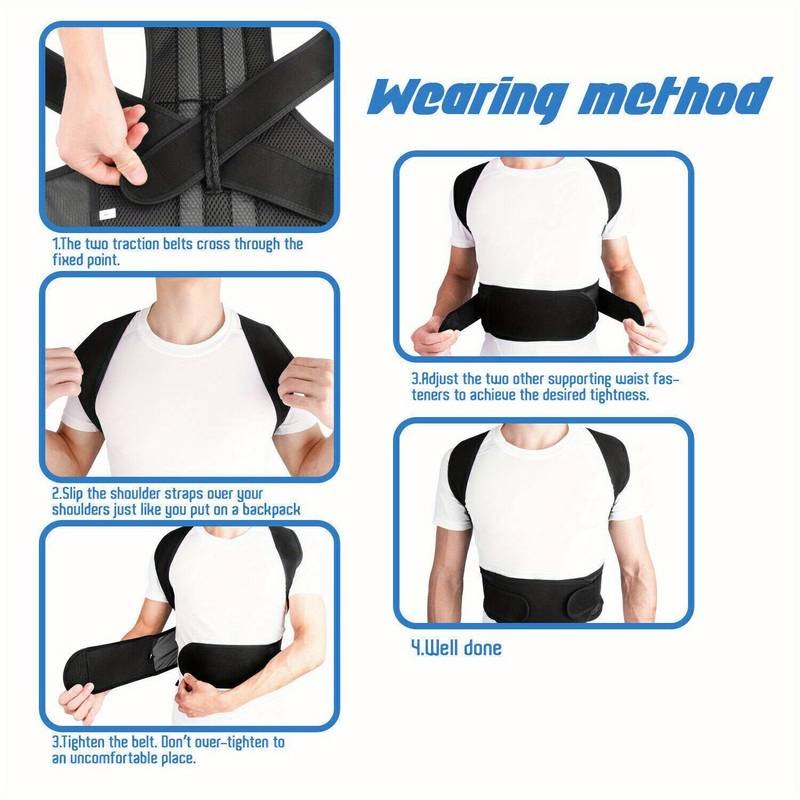 Men Women Neoprene Posture Corrector Bad Back Lumbar Shoulder Support Belt Brace | 1001