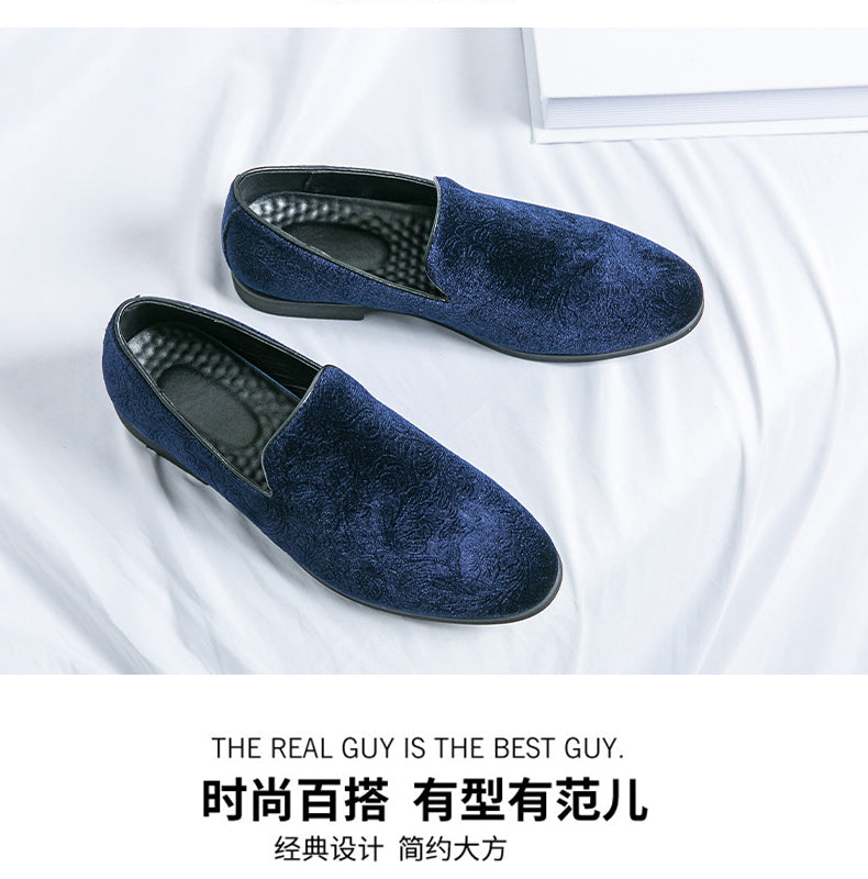 Chaussures à talon en daim fleuri pour hommes, chaussures en cuir grande taille à bordure croisée | 2223