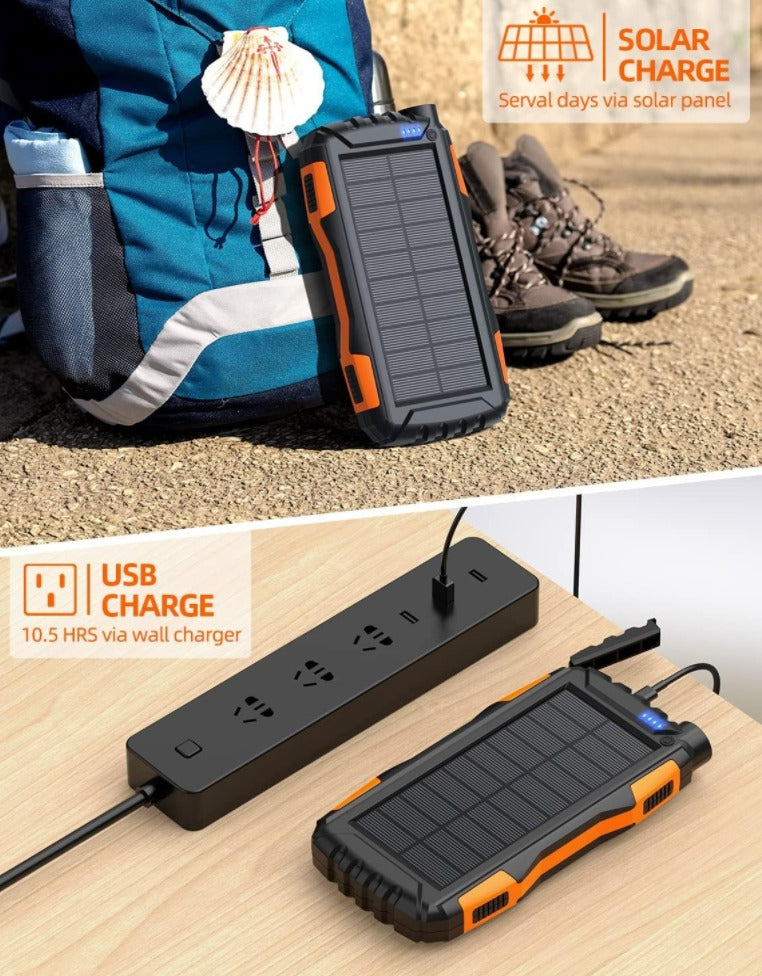 Power Bank solare 20000mAh Caricabatterie portatile Power Bank Caricabatterie esterno | 00010