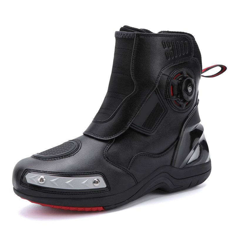 Scarpe da motociclista in pelle con supporto per caviglia impermeabile professionale | 666