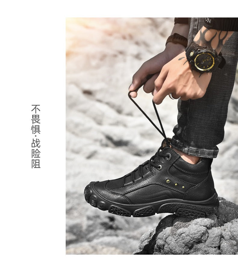 Bottes classiques formelles en cuir pour hommes, chaussures de randonnée imperméables pour l'extérieur | 5202