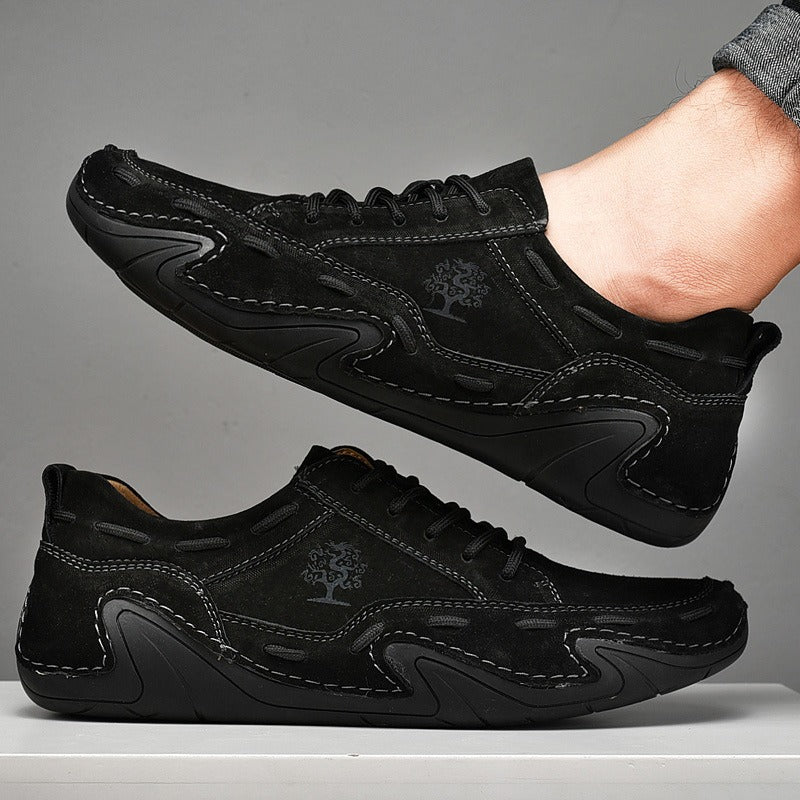 Scarpe da ginnastica casual in pelle da uomo fatte a mano, mocassini traspiranti, scarpe da barca da passeggio | 88897