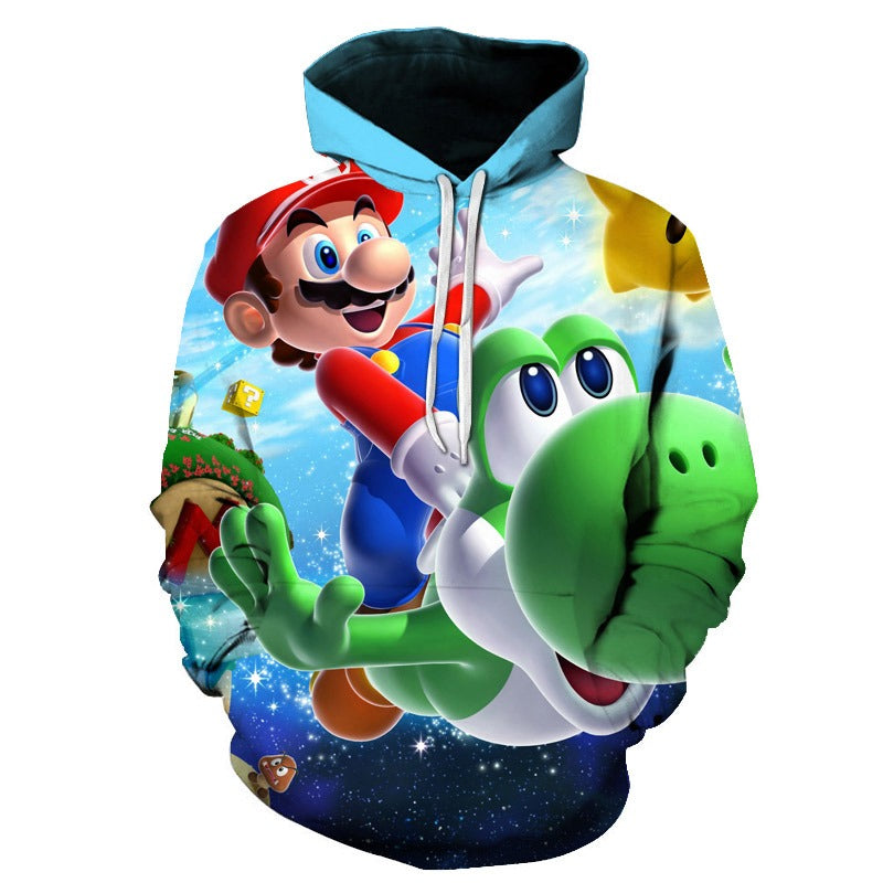 Felpa con cappuccio stampata Super Mario Bros Pullover Autunno hip-hop Cappotto Felpa Maglione | w17747