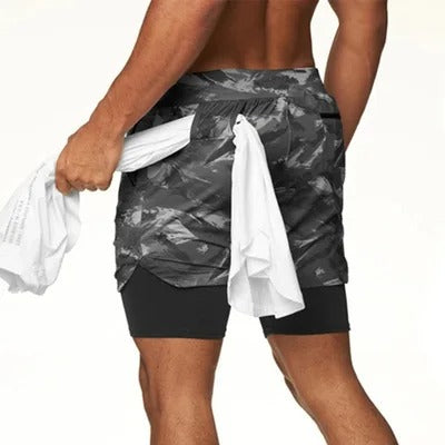 Pantaloncini sportivi corti comodi da uomo con tasche, pantaloncini casual elastici | DK-858