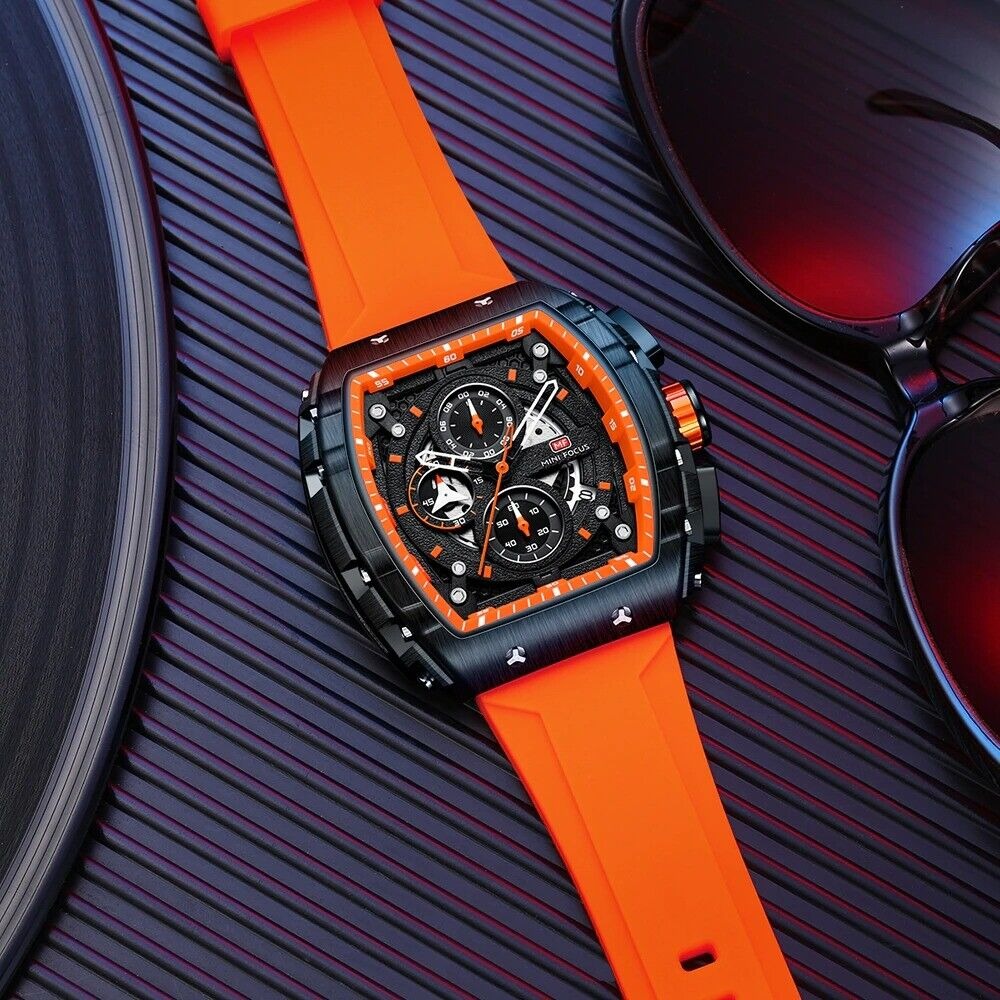 Montres de sport à quartz de luxe pour hommes avec bracelet en silicone et chronographe | MF0399G