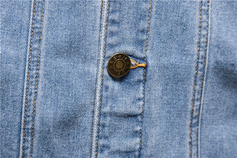 Giacca invernale da uomo a maniche lunghe in cotone casual taglie forti in denim | jk609
