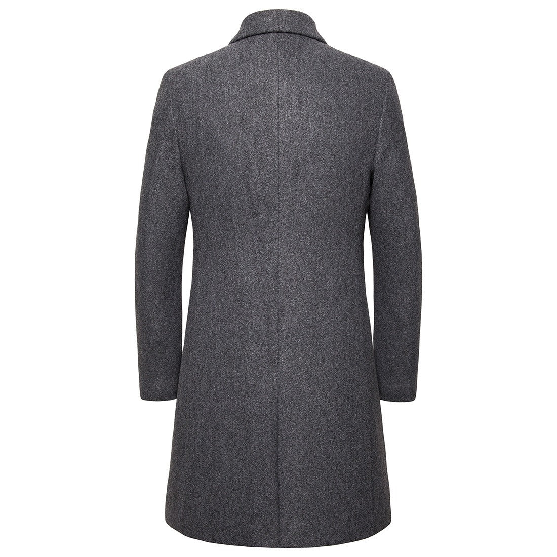 Trench in lana da uomo con colletto rovesciato, lungo in lana e misto lana | JJ-YF601