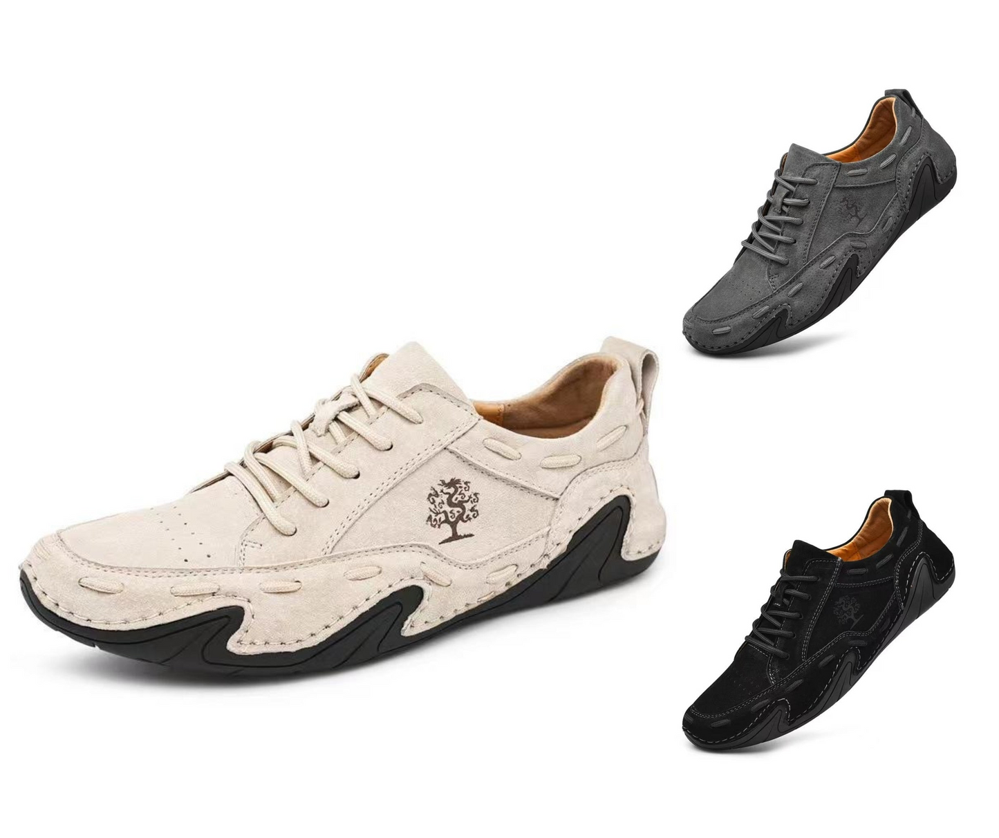 Scarpe da ginnastica casual in pelle da uomo fatte a mano, mocassini traspiranti, scarpe da barca da passeggio | 88897