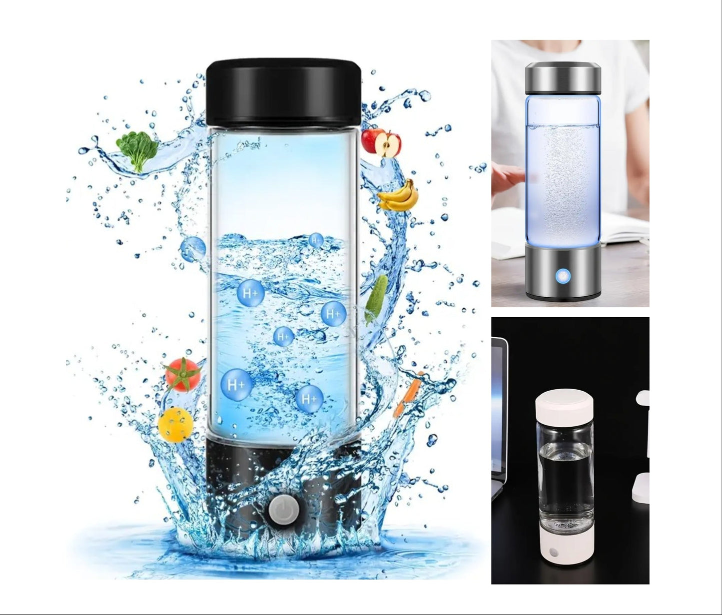Hydrogen Water Bottle – USB Rechargeable & Portable with Stainless Steel Cap Transforms Regular Water into Hydrogen-Rich Hydration | TQ-08