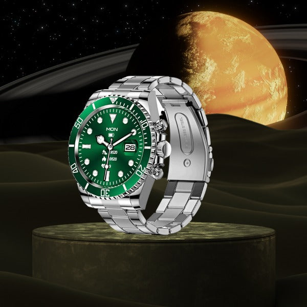 Montre connectée pour homme avec bracelet en acier et appels BT, style Rolex, pour le sport et les affaires | AW-12