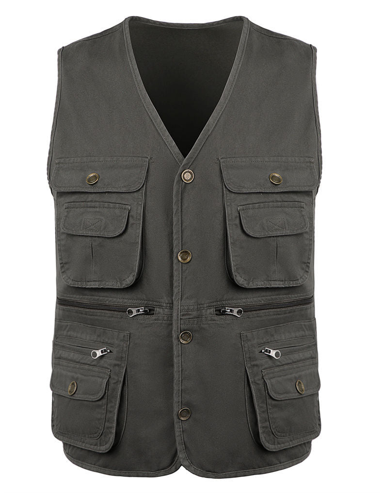 Men's Outdoor Multi-Pocket Fishing Vest Sleeveless Breathable Jacket | D210-N701