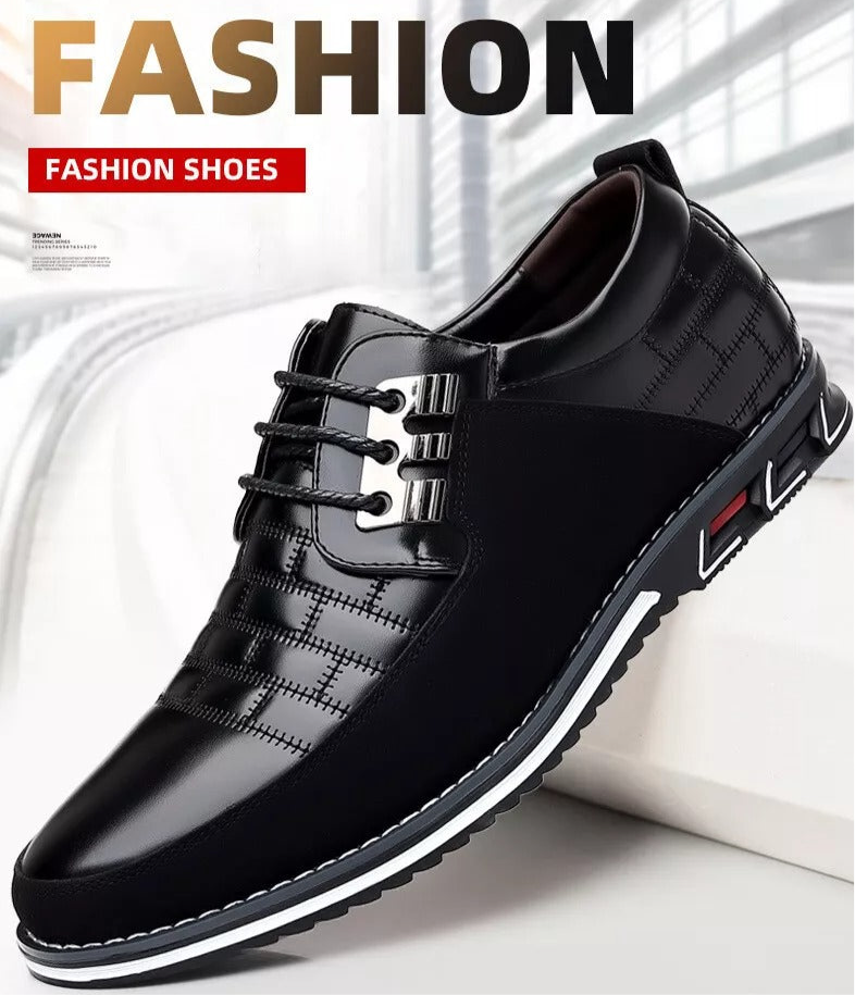 Men's Plaid British Style Derby Shoes Non-Slip Leather Loafers Moccasins Wedding Dress Shoes |