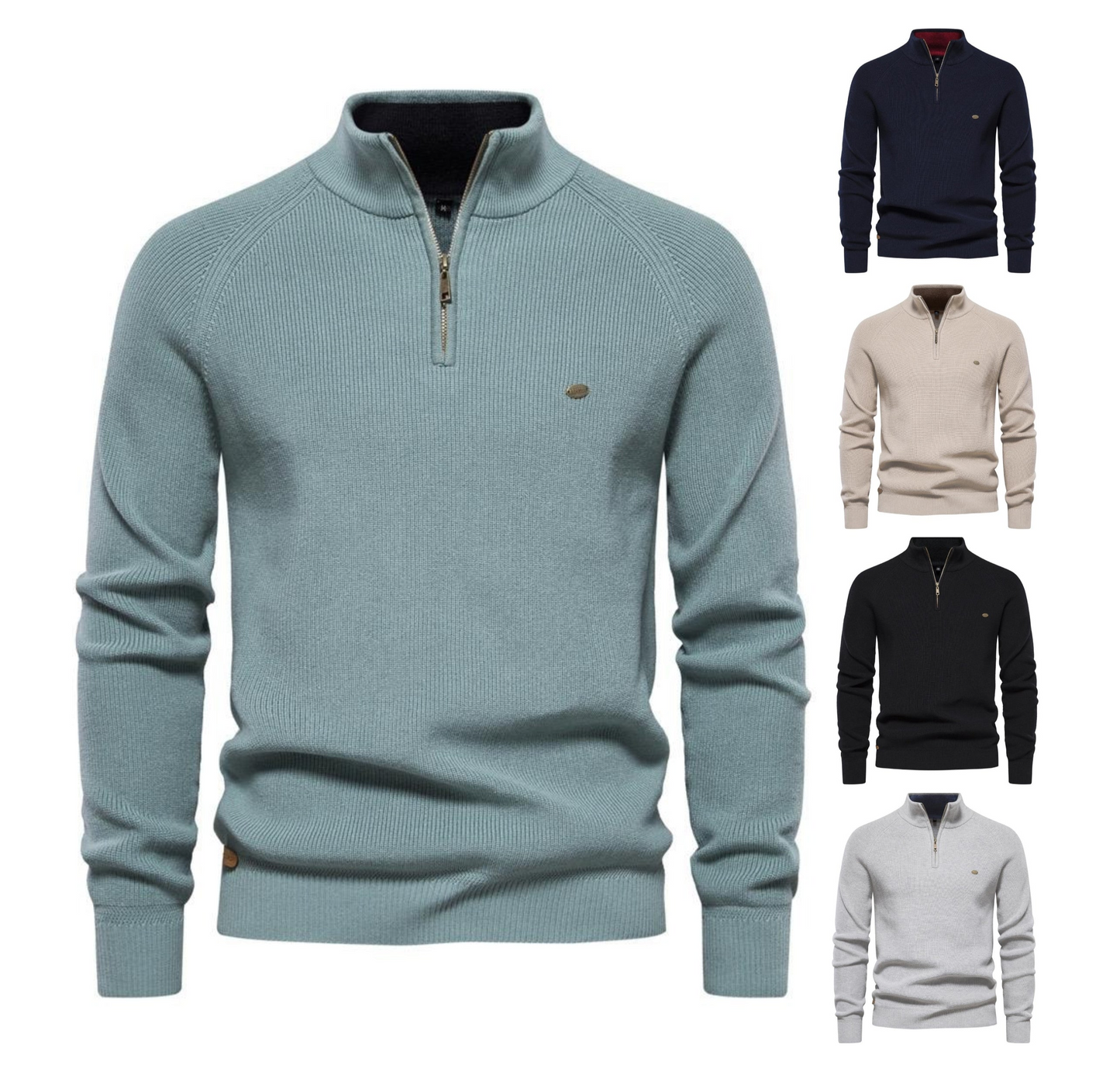 Cardigan con cerniera in cotone, maglioni casual, maglione invernale a collo alto | Y832