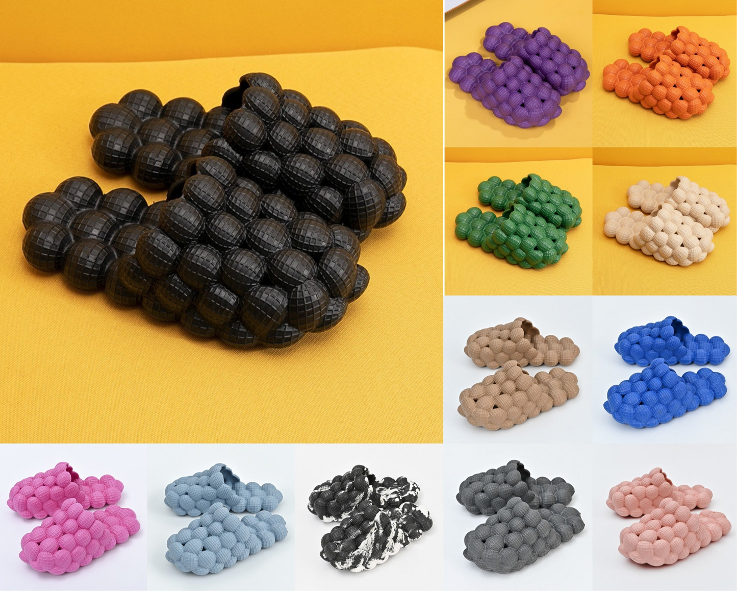 Chaussons à bulles unisexes en EVA de haute qualité, antidérapants, semelle de massage personnalisée en EVA, pantoufles à bulles d'intérieur souples pour la maison | RZ0025