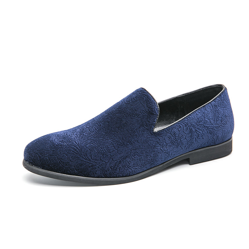 Chaussures à talon en daim fleuri pour hommes, chaussures en cuir grande taille à bordure croisée | 2223