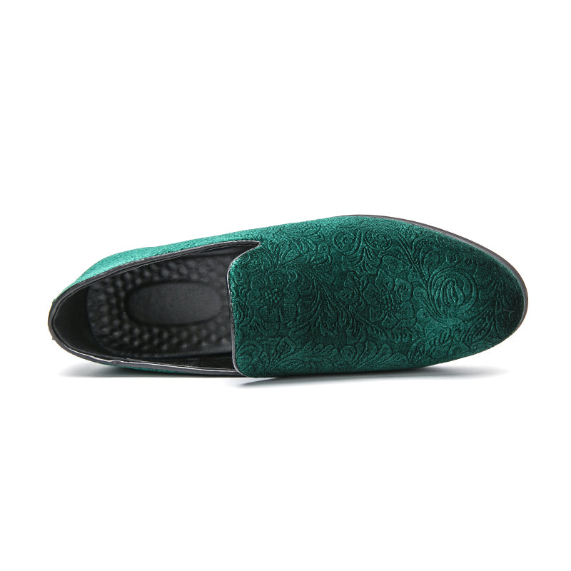 Chaussures à talon en daim fleuri pour hommes, chaussures en cuir grande taille à bordure croisée | 2223