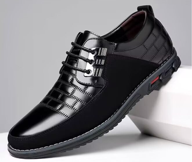 Men's Plaid British Style Derby Shoes Non-Slip Leather Loafers Moccasins Wedding Dress Shoes |