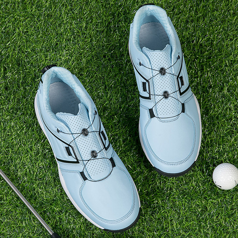 Scarpe da golf da uomo con allacciatura rapida, in pelle, antiscivolo | G160