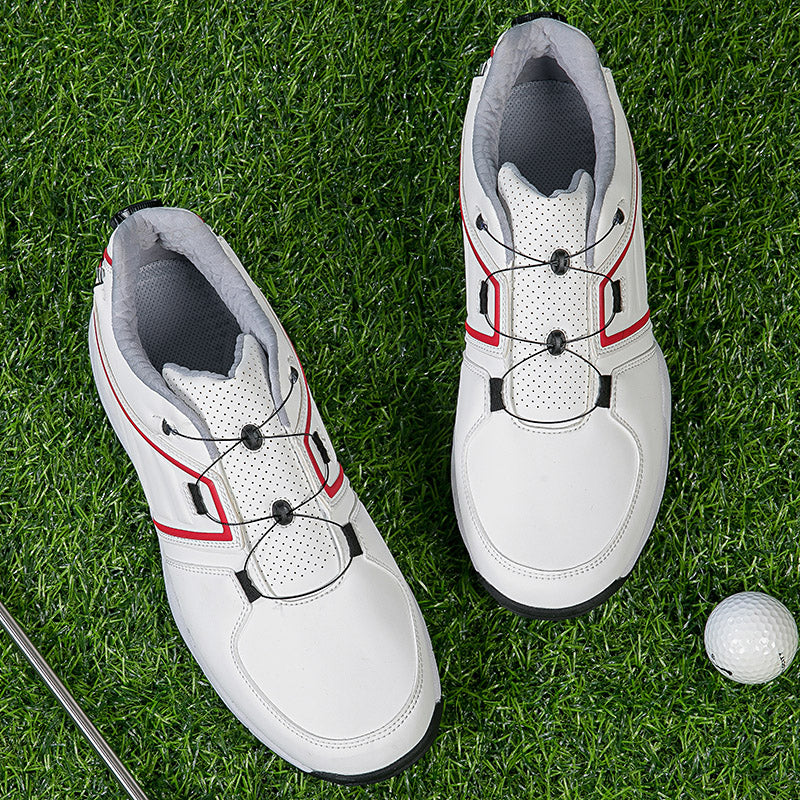 Scarpe da golf da uomo con allacciatura rapida, in pelle, antiscivolo | G160