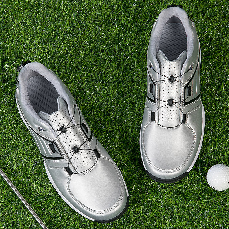 Scarpe da golf da uomo con allacciatura rapida, in pelle, antiscivolo | G160