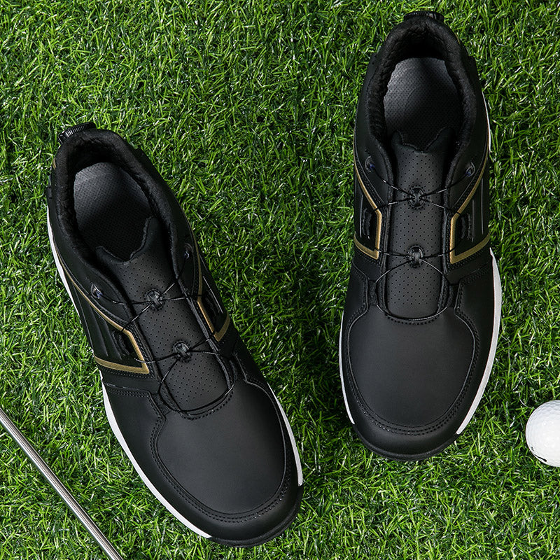 Scarpe da golf da uomo con allacciatura rapida, in pelle, antiscivolo | G160