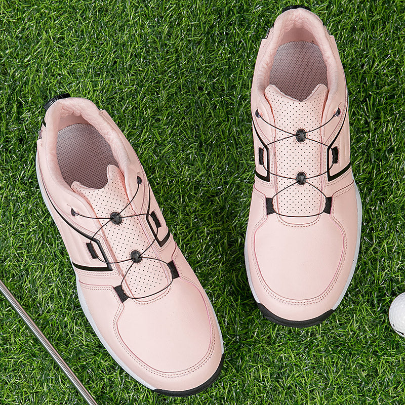 Scarpe da golf da uomo con allacciatura rapida, in pelle, antiscivolo | G160