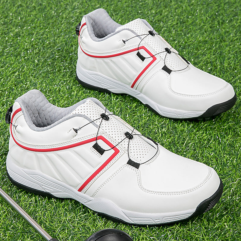 Scarpe da golf da uomo con allacciatura rapida, in pelle, antiscivolo | G160