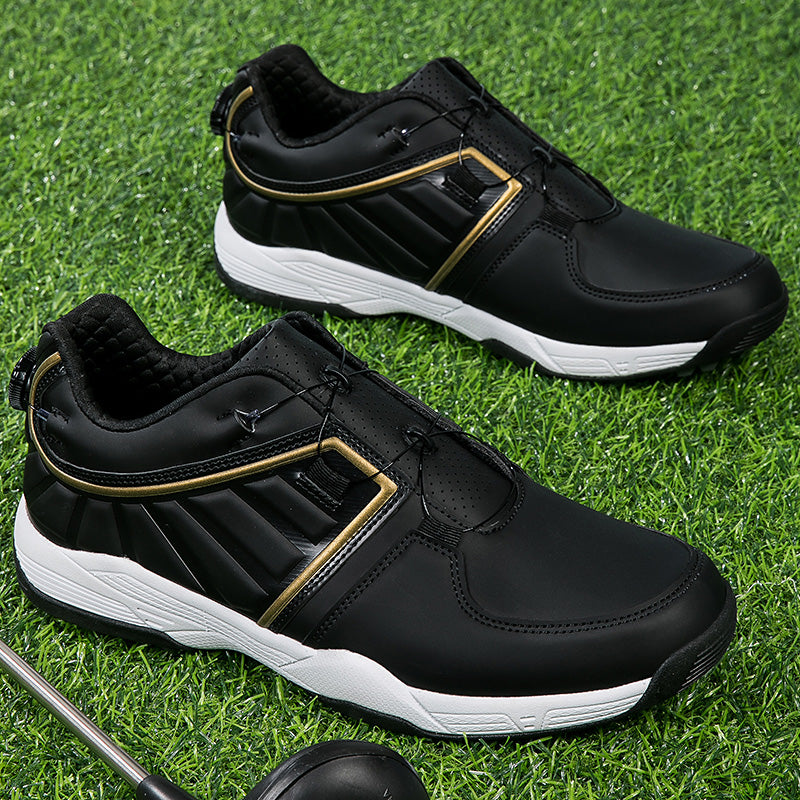 Scarpe da golf da uomo con allacciatura rapida, in pelle, antiscivolo | G160