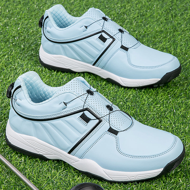 Scarpe da golf da uomo con allacciatura rapida, in pelle, antiscivolo | G160
