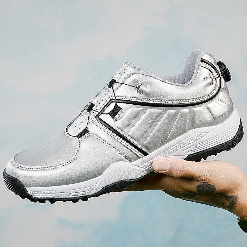 Scarpe da golf da uomo con allacciatura rapida, in pelle, antiscivolo | G160