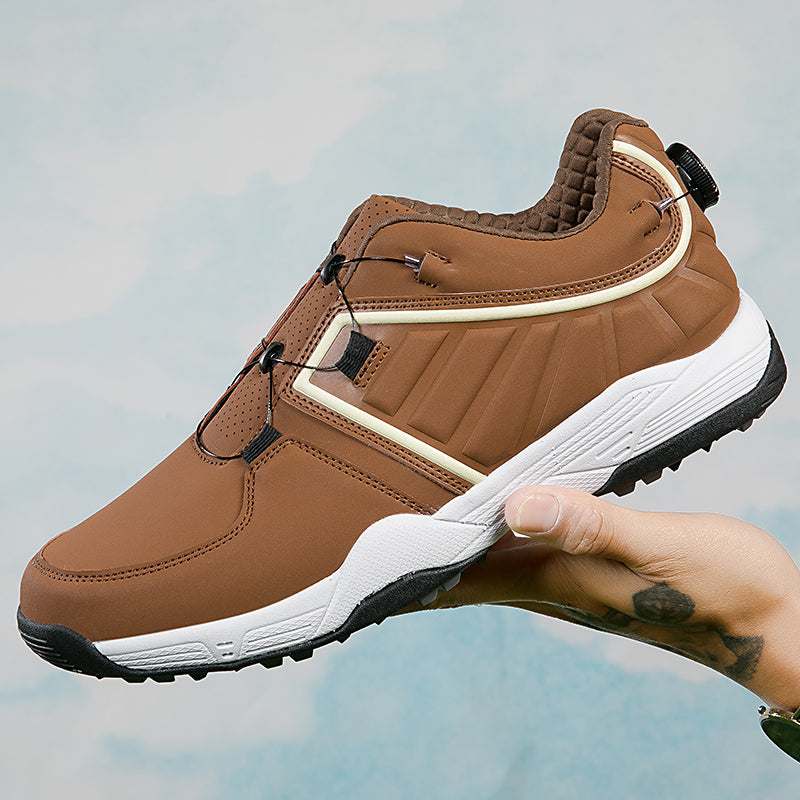 Scarpe da golf da uomo con allacciatura rapida, in pelle, antiscivolo | G160