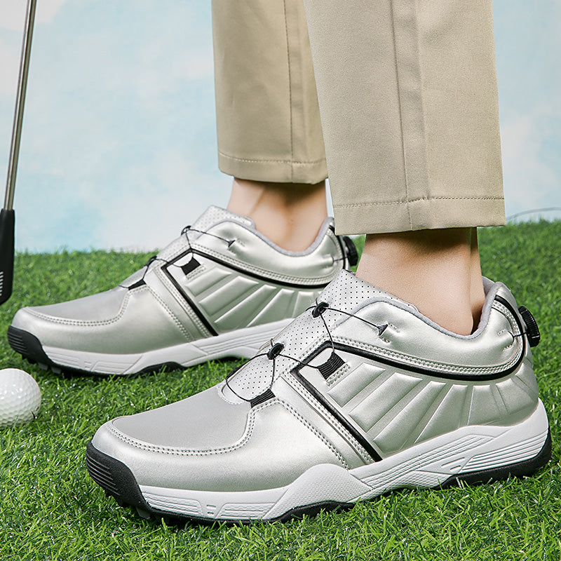 Scarpe da golf da uomo con allacciatura rapida, in pelle, antiscivolo | G160