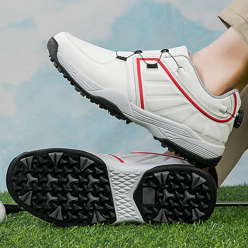 Scarpe da golf da uomo con allacciatura rapida, in pelle, antiscivolo | G160