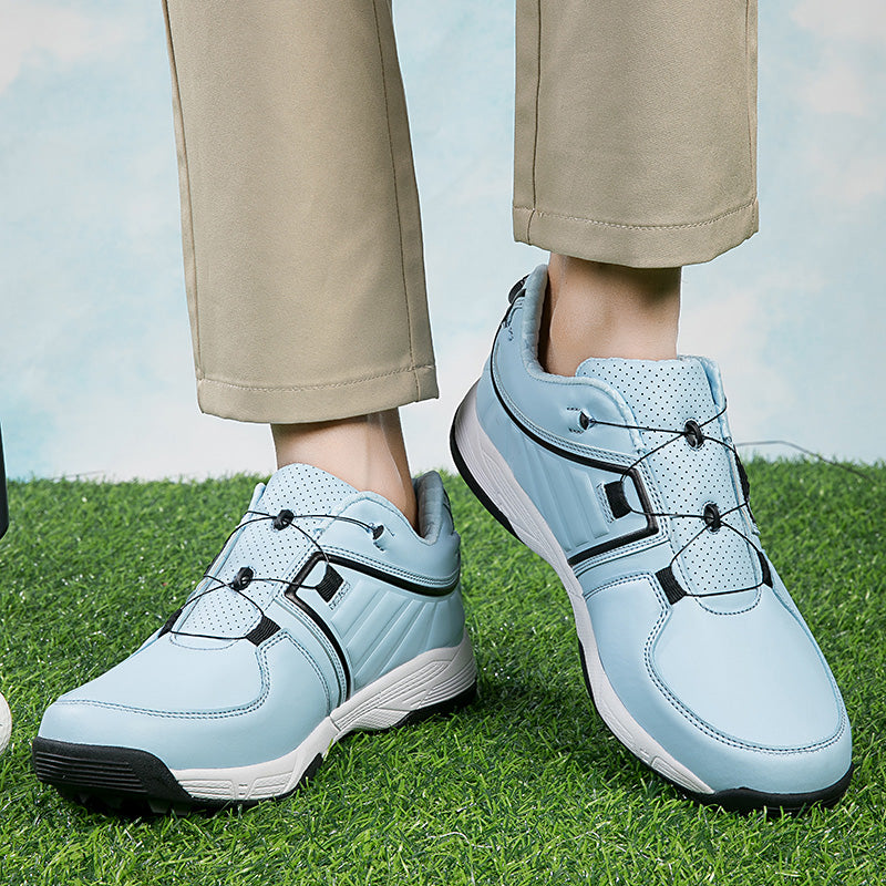 Scarpe da golf da uomo con allacciatura rapida, in pelle, antiscivolo | G160