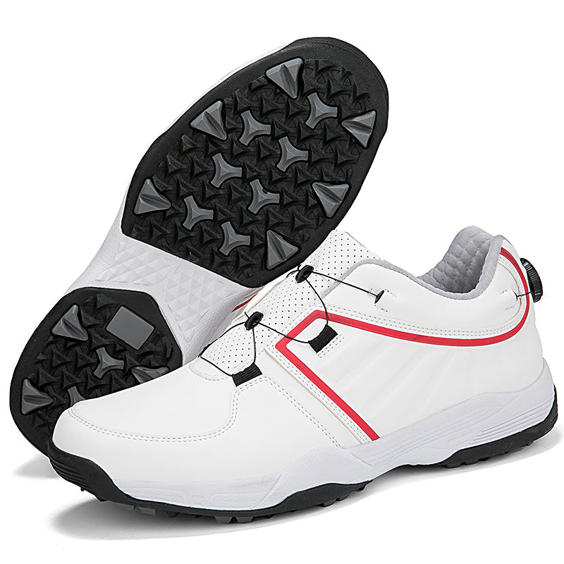 Scarpe da golf da uomo con allacciatura rapida, in pelle, antiscivolo | G160